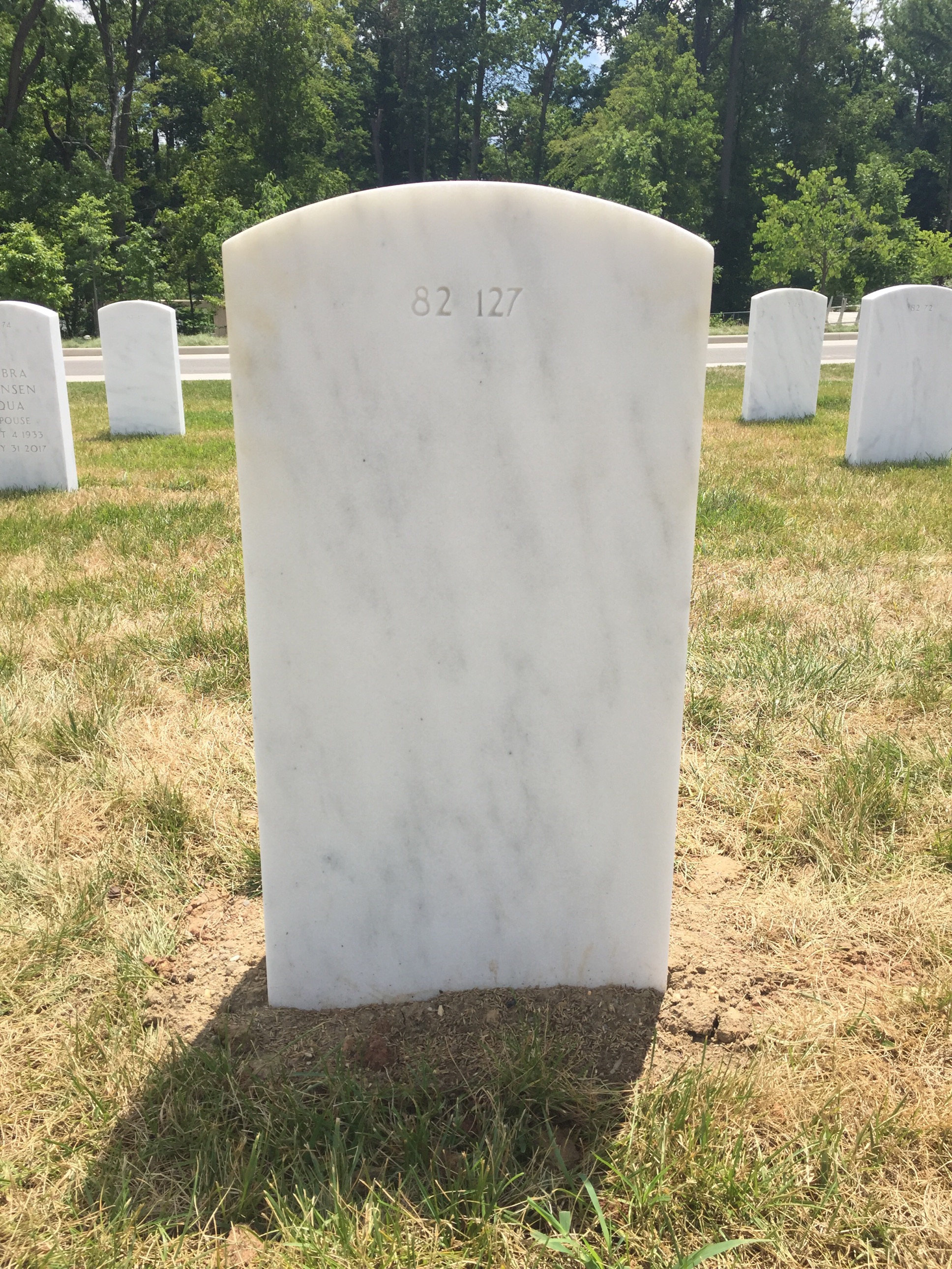 Back of headstone — William T Huffman