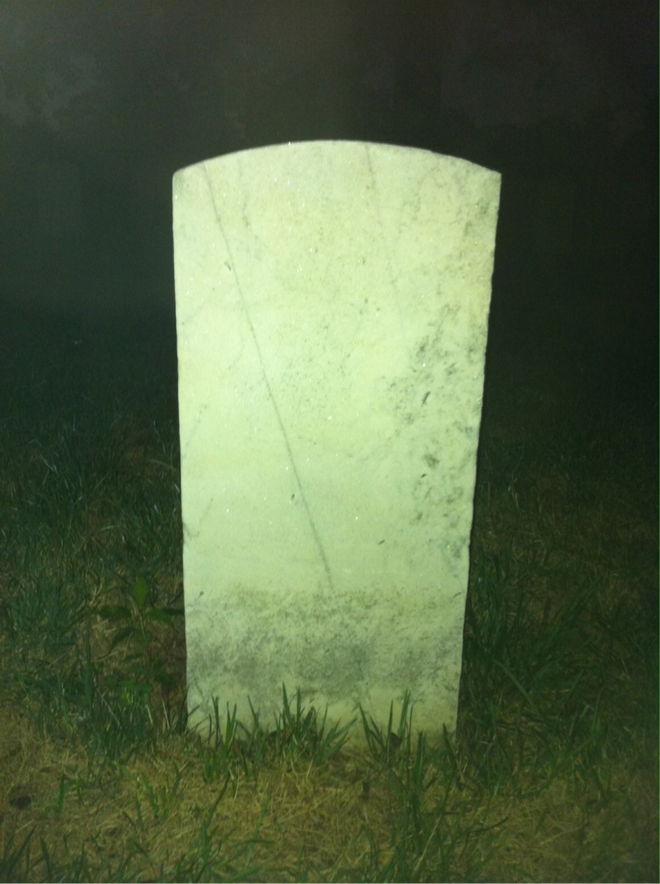 Back of headstone — James Adams