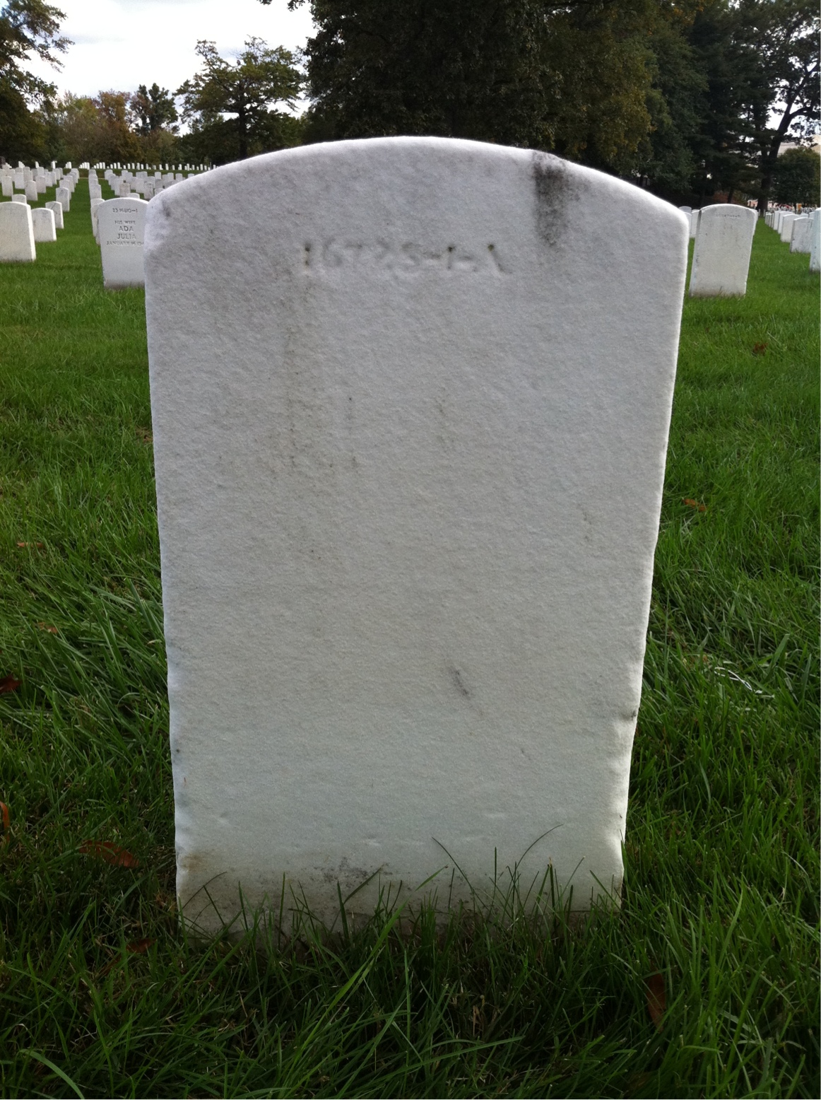 Back of headstone — George Arrington