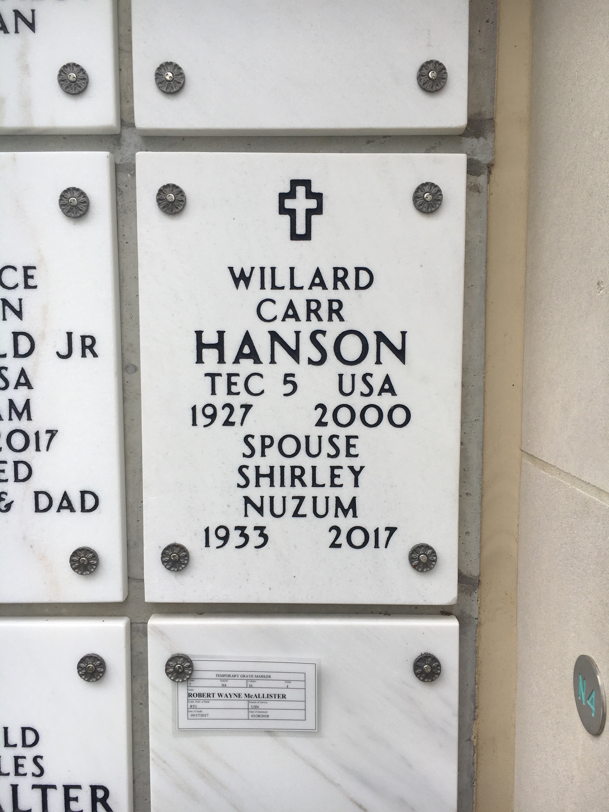 Willard C Hanson