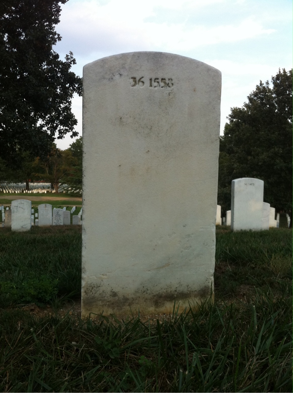 Back of headstone — William Albers