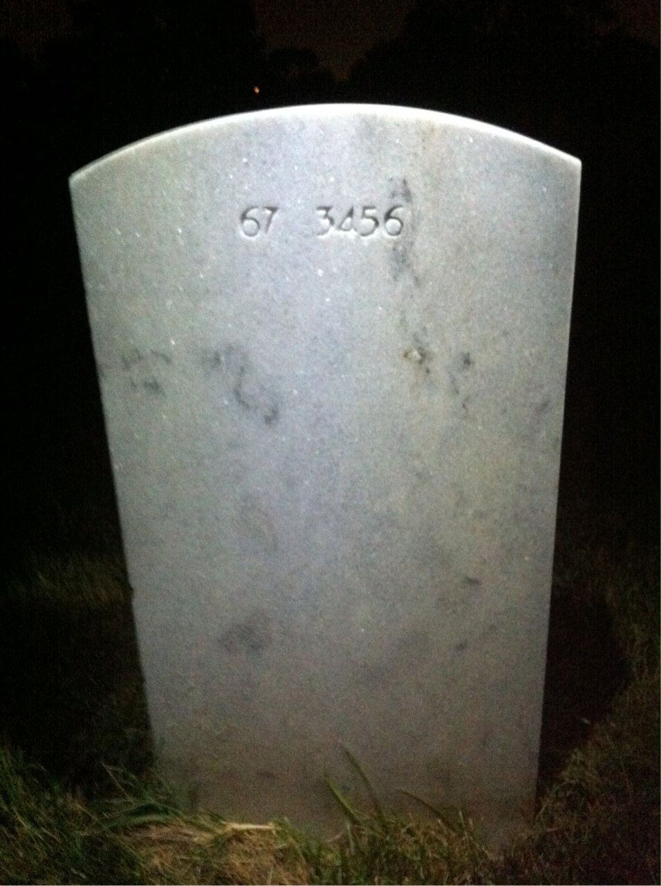 Back of headstone — Warner Milton Ray