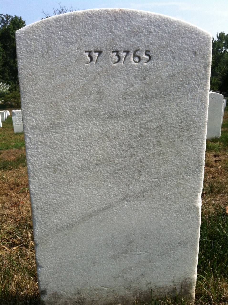 Back of headstone — Raymond Clayton Hughes