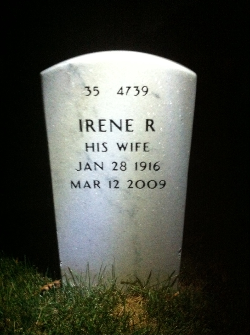 Back of headstone — Clifford Orrick