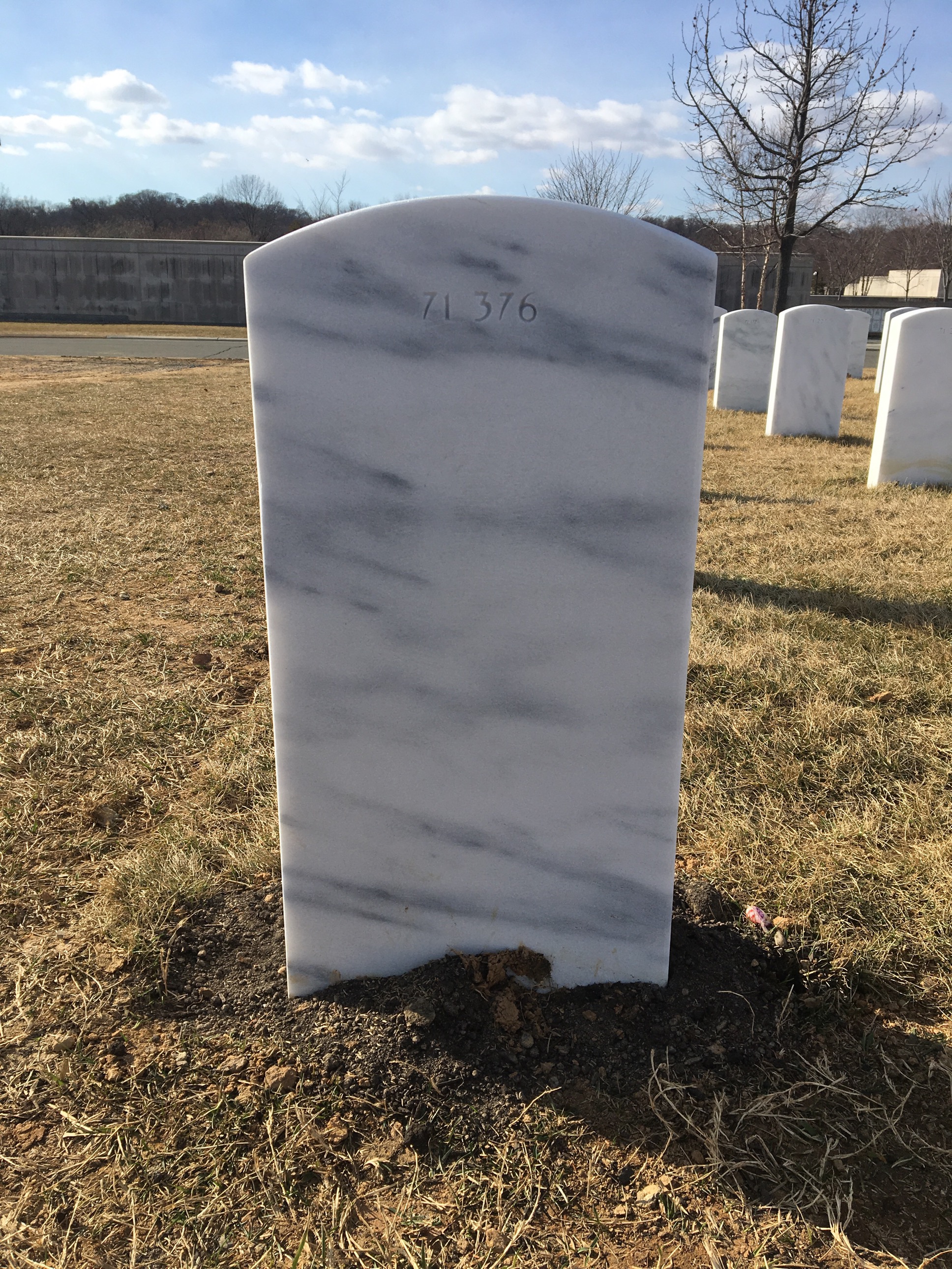 Back of headstone — William John Leary