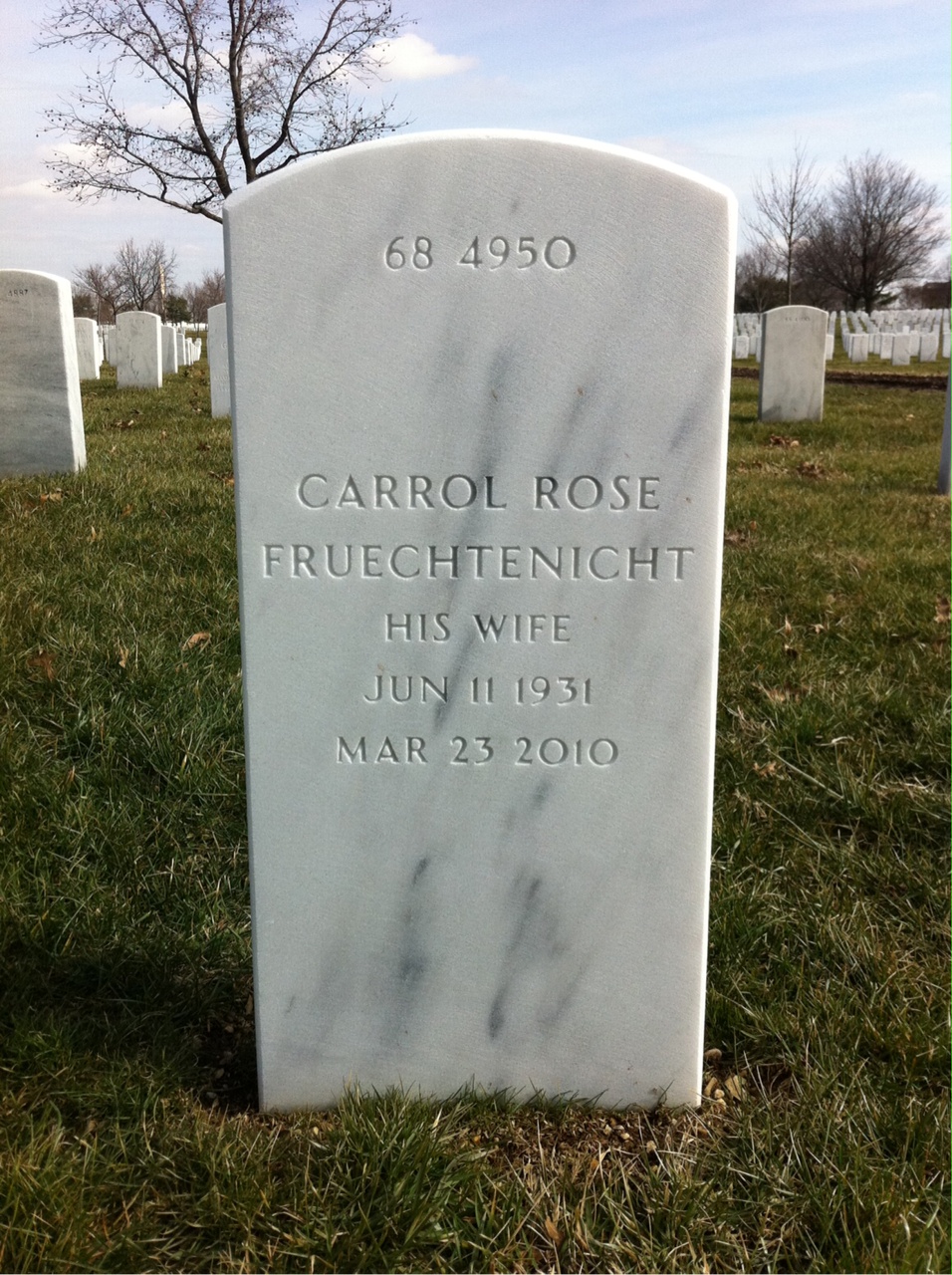 Back of headstone — Robert Leming