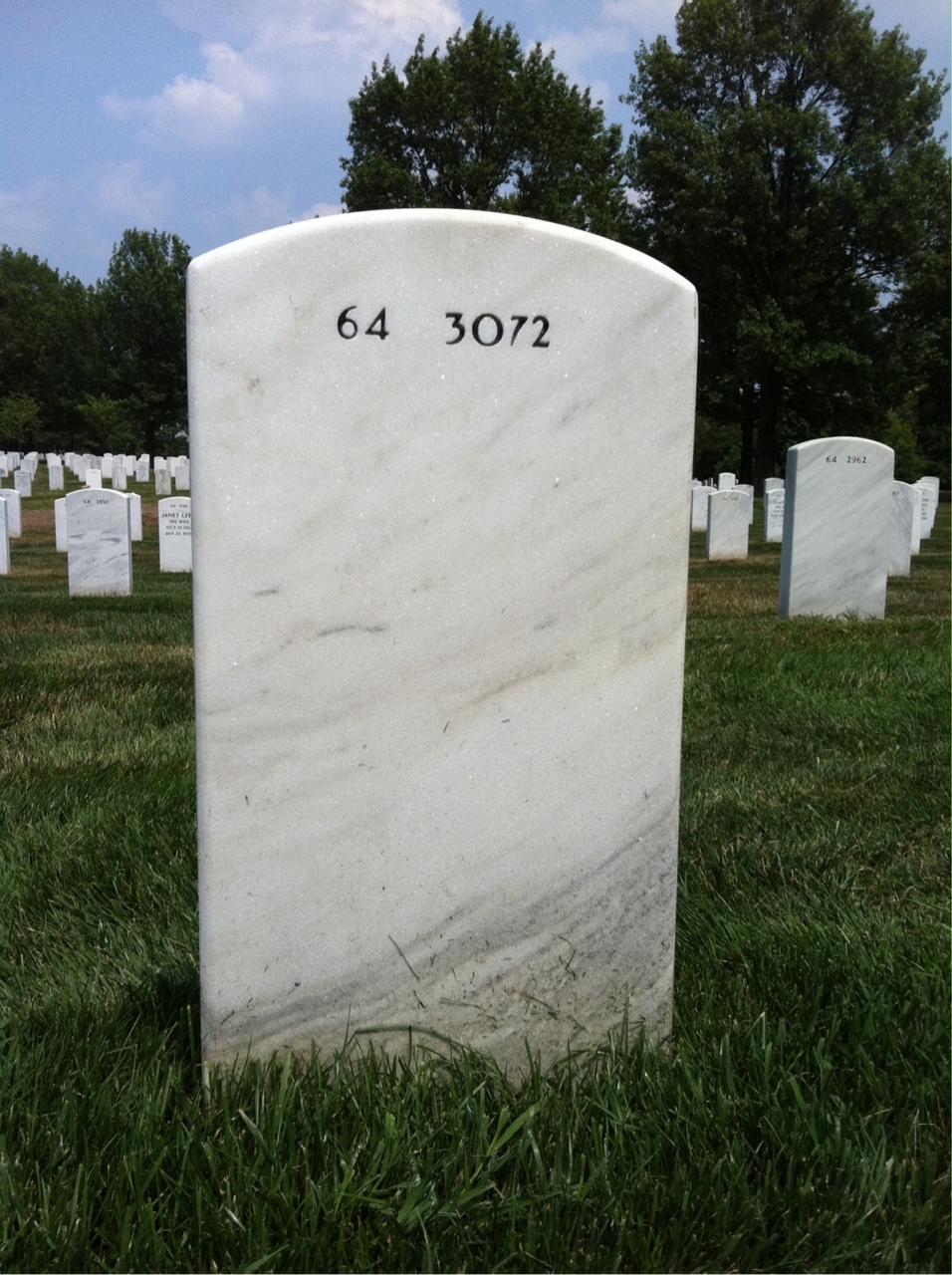 Back of headstone — James Moore