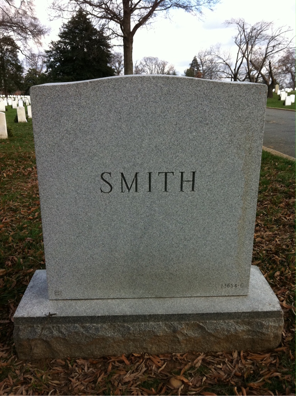 Back of headstone — Jack Smith