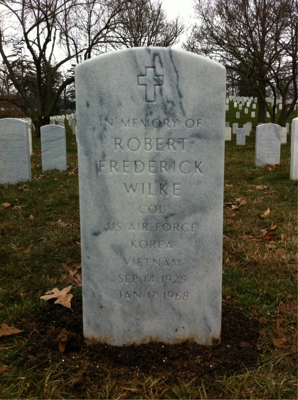 Headstone shared by 2 interments, including Robert Frederick Wilke
