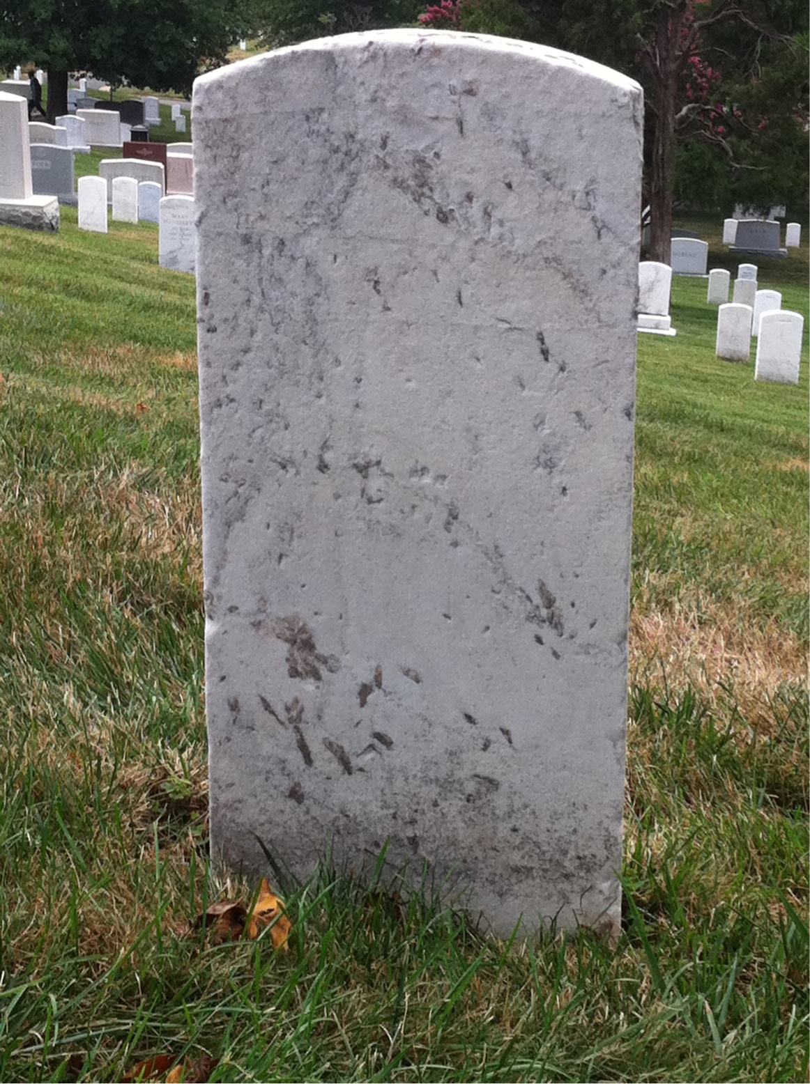 Back of headstone — Charles Angel