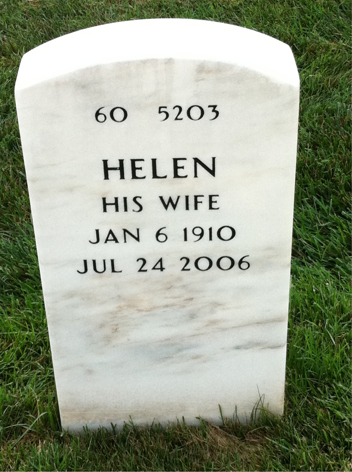 Back of headstone — John Sasse