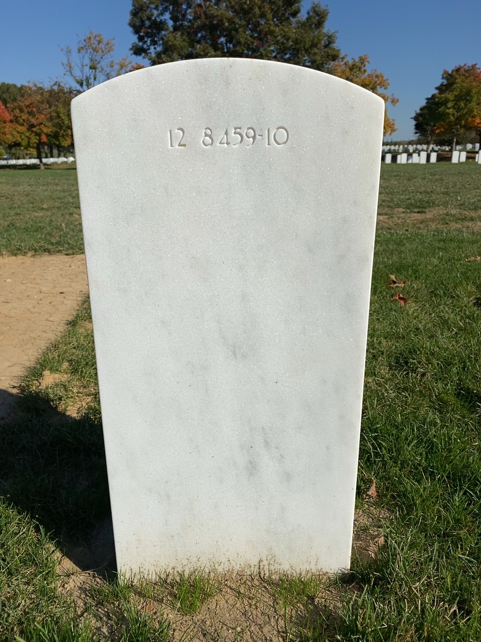 Back of headstone — Thomas R Carr