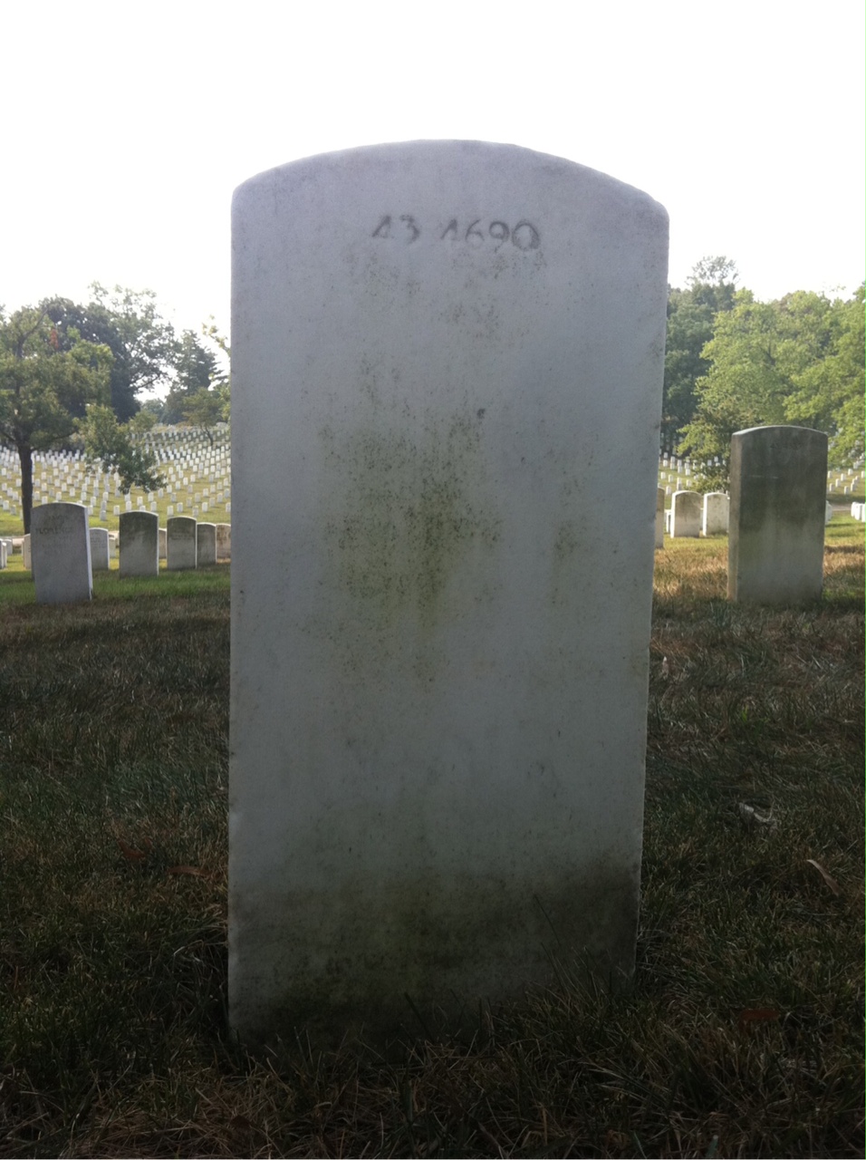 Back of headstone — Alex Ashmonas