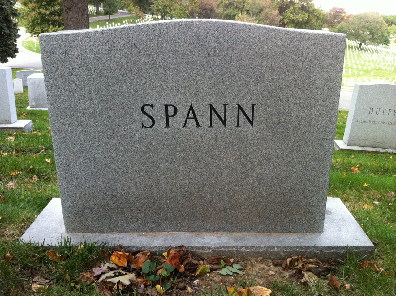 Back of headstone — Willis Spann