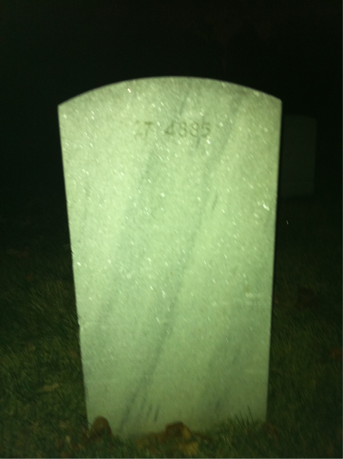 Back of headstone — Margaret Ball