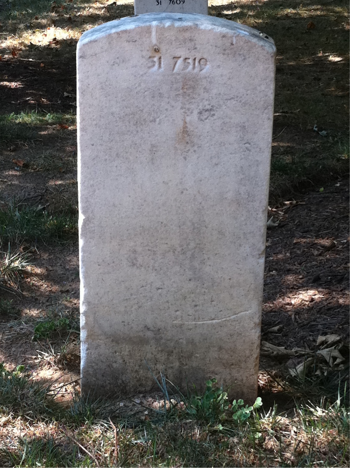 Back of headstone — Roland Ball