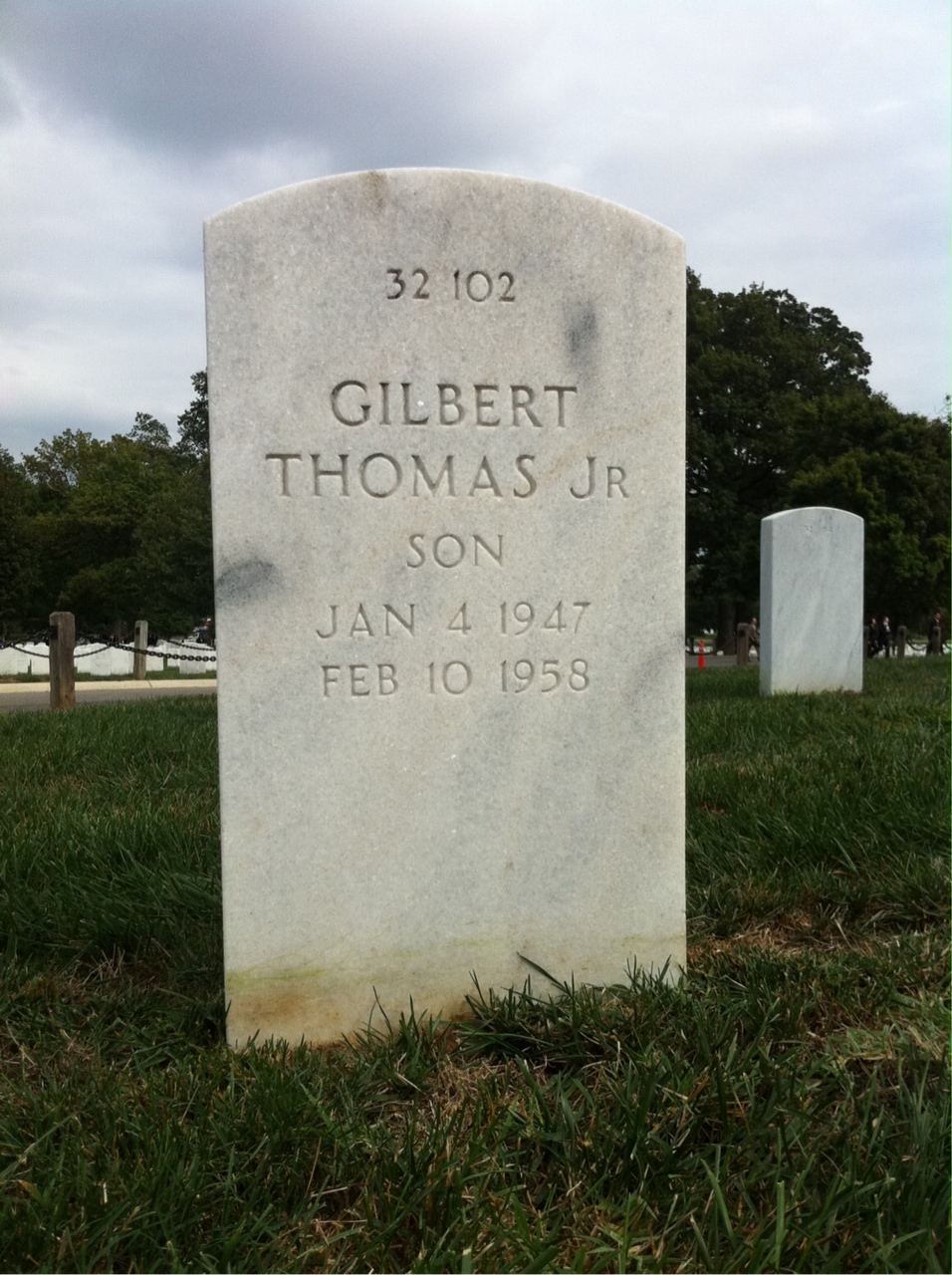 Back of headstone — Gilbert Morrison