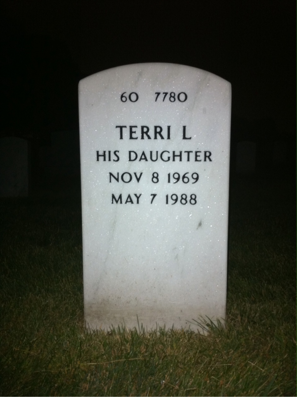 Back of headstone — Larry Springer