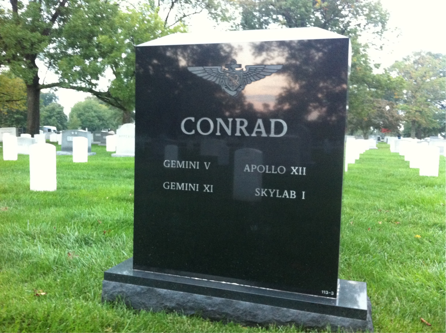Back of headstone — Charles Conrad
