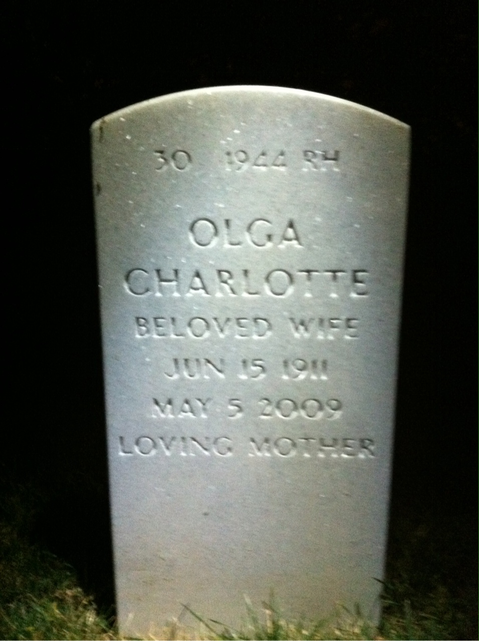 Back of headstone — Thomas Daugherty