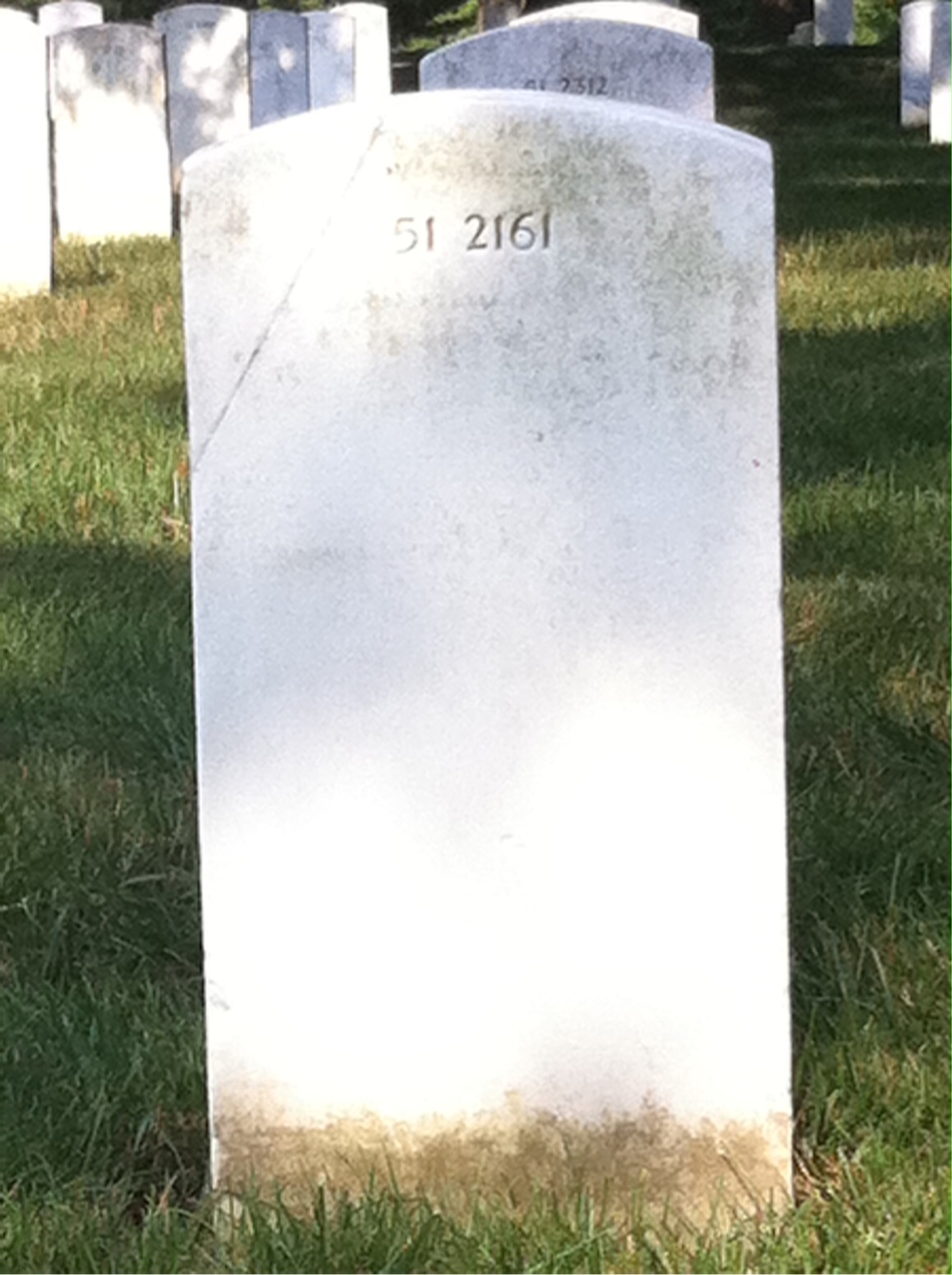 Back of headstone — Ronald Eugene Holmes