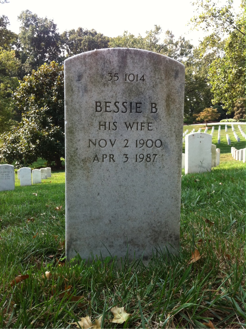 Back of headstone — Tom Moore