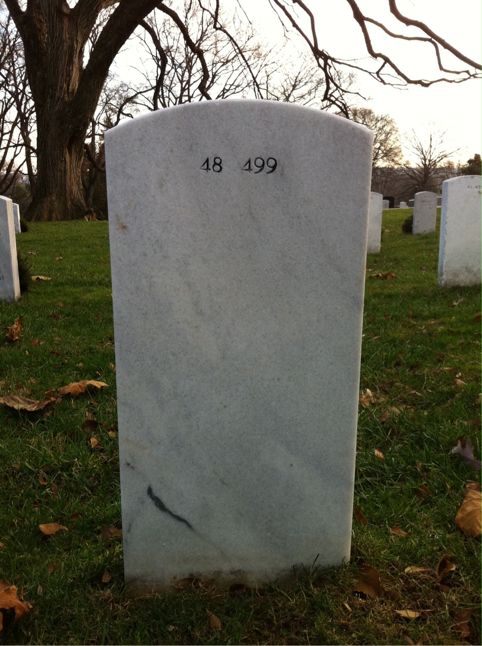Back of headstone — Elmer Armiger