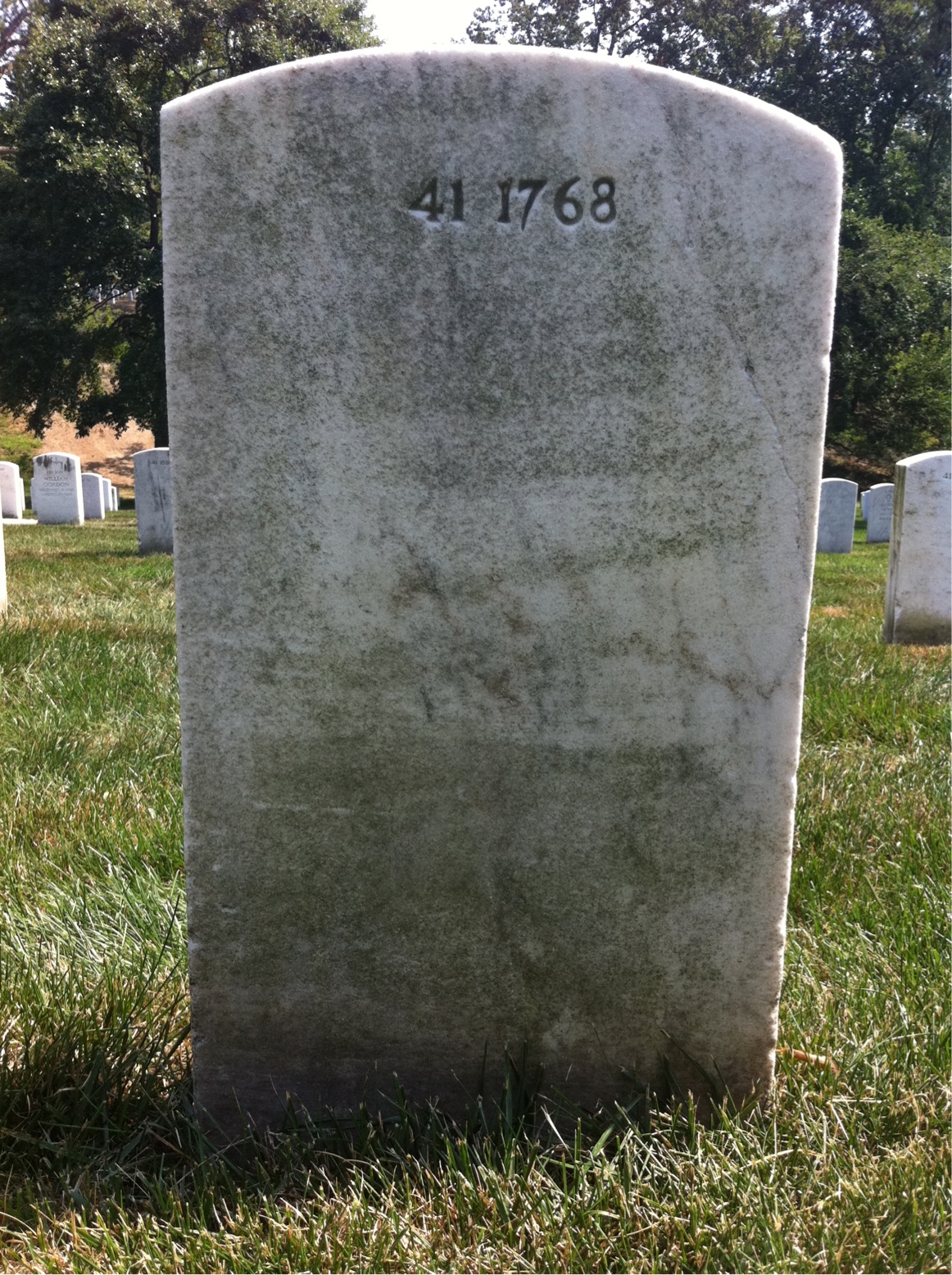 Back of headstone — Cecil Baker