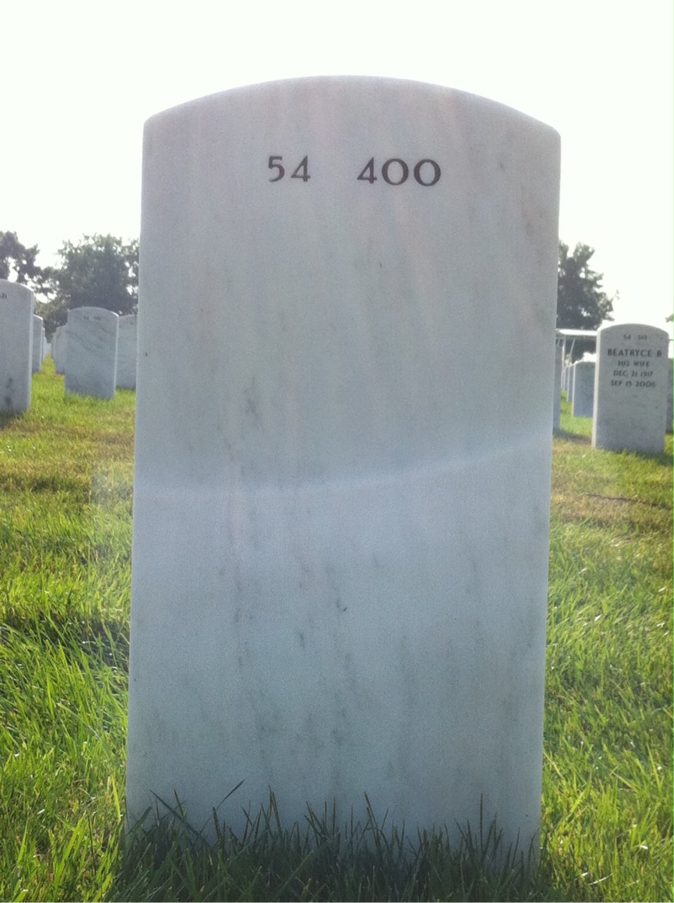 Back of headstone — Romulo Sarmiento