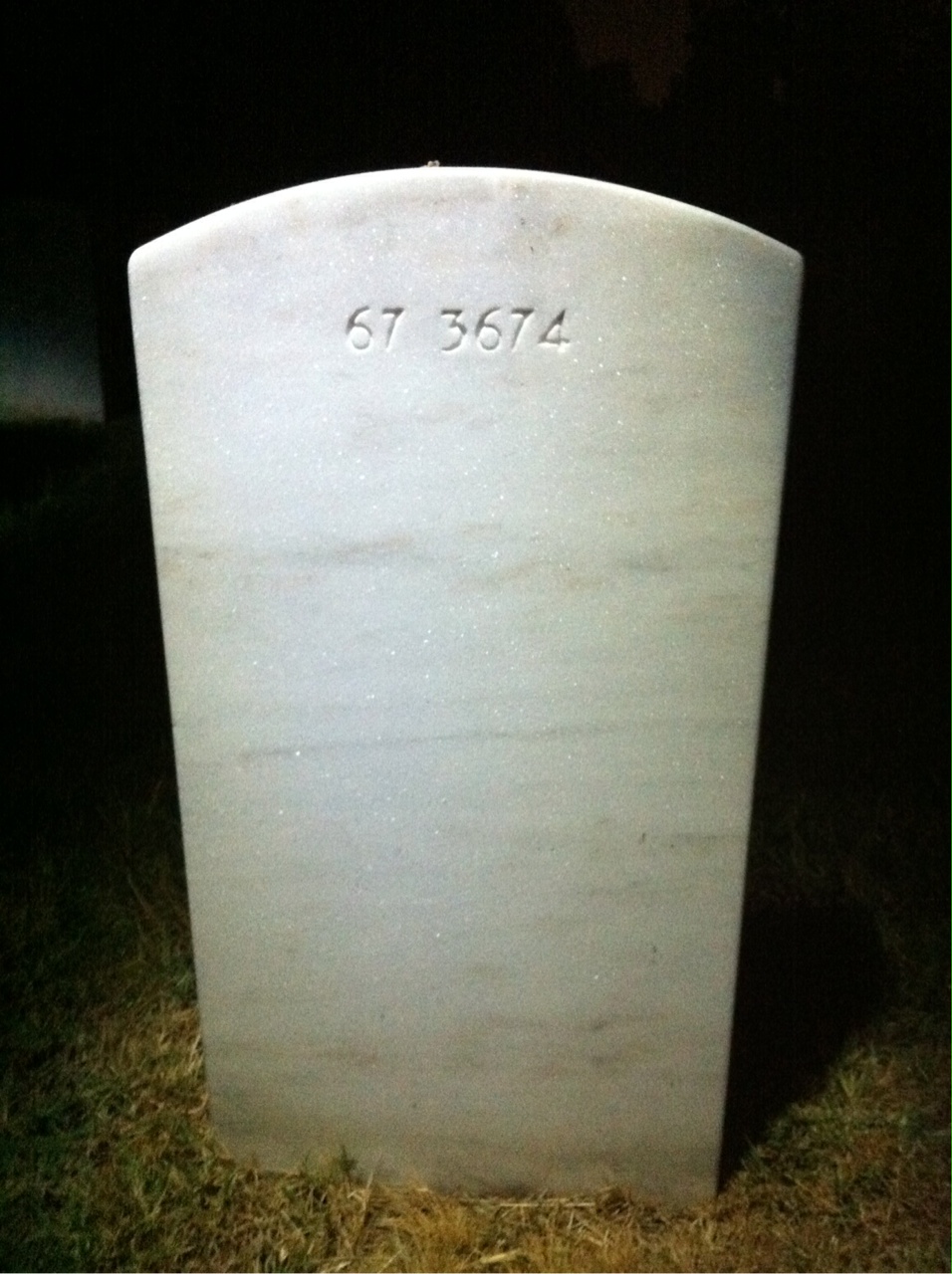 Back of headstone — James Allen