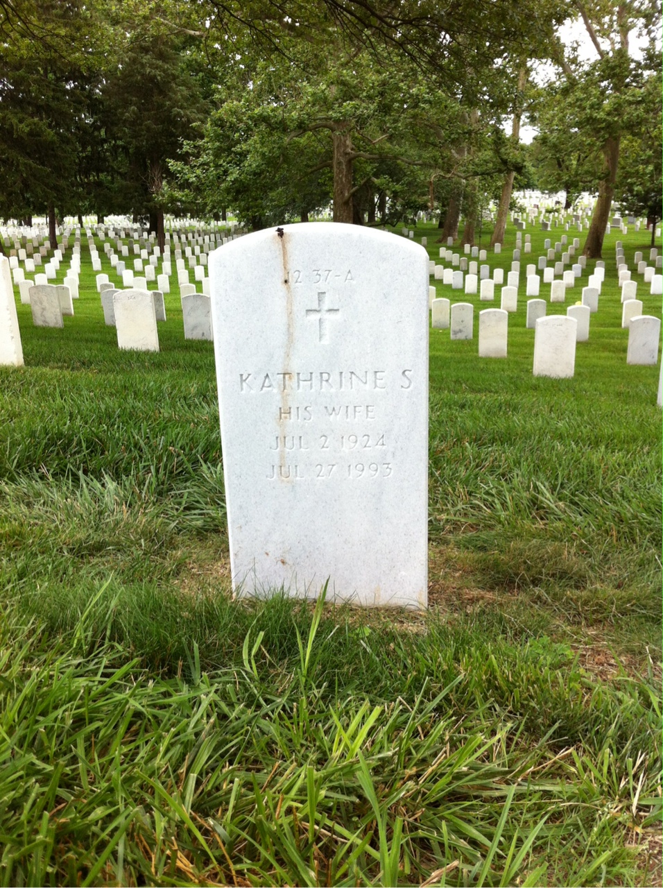 Back of headstone — Alden Adams