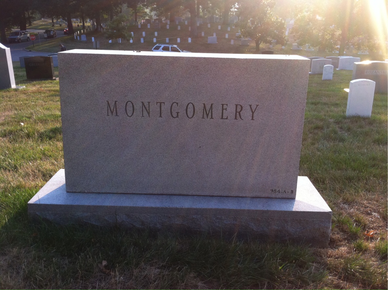 Back of headstone — Christine Montgomery
