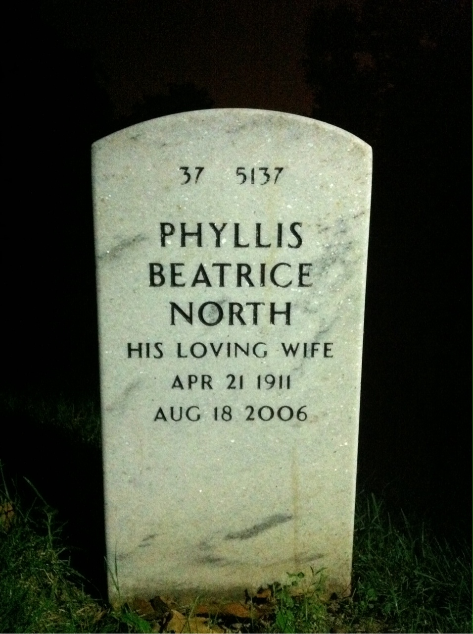 Back of headstone — Carol Alton