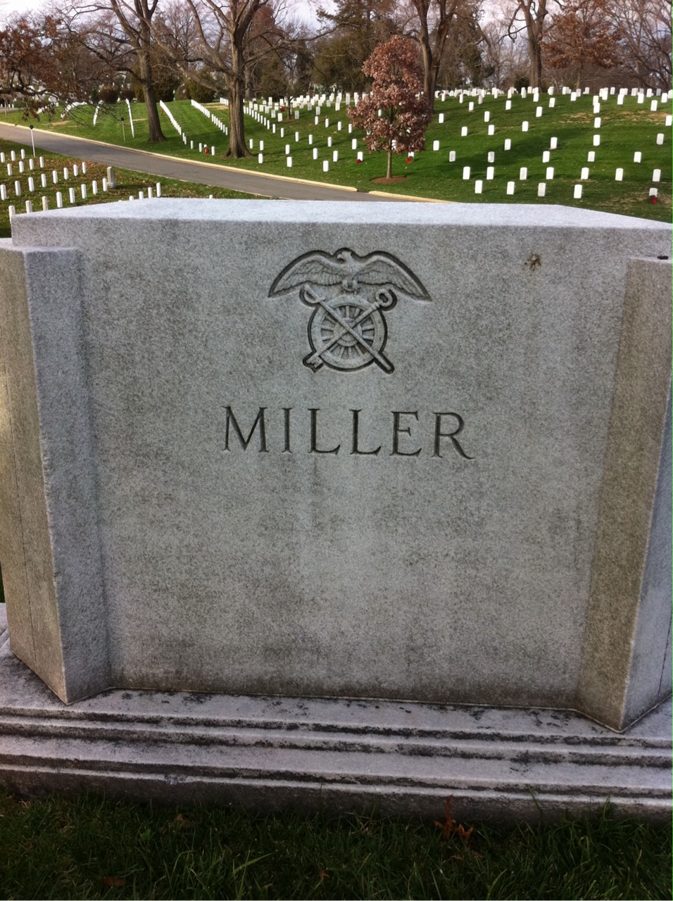 Back of headstone — Walker Miller