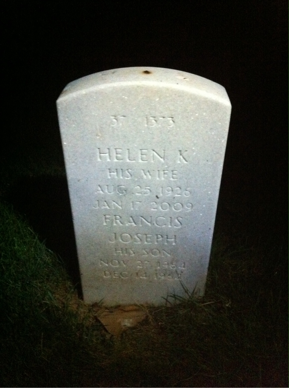 Back of headstone — William Bromley