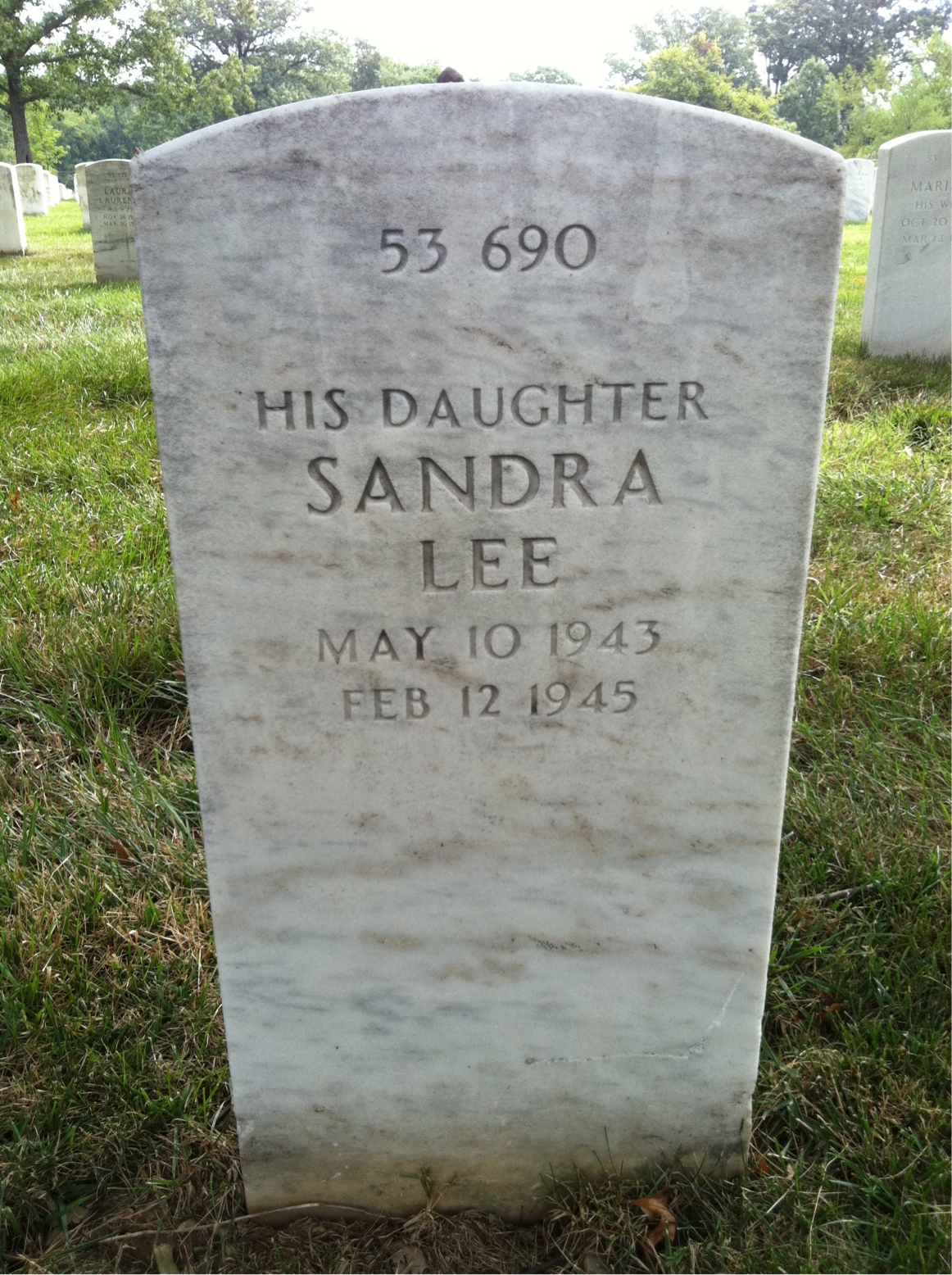 Back of headstone — Allen Bracey