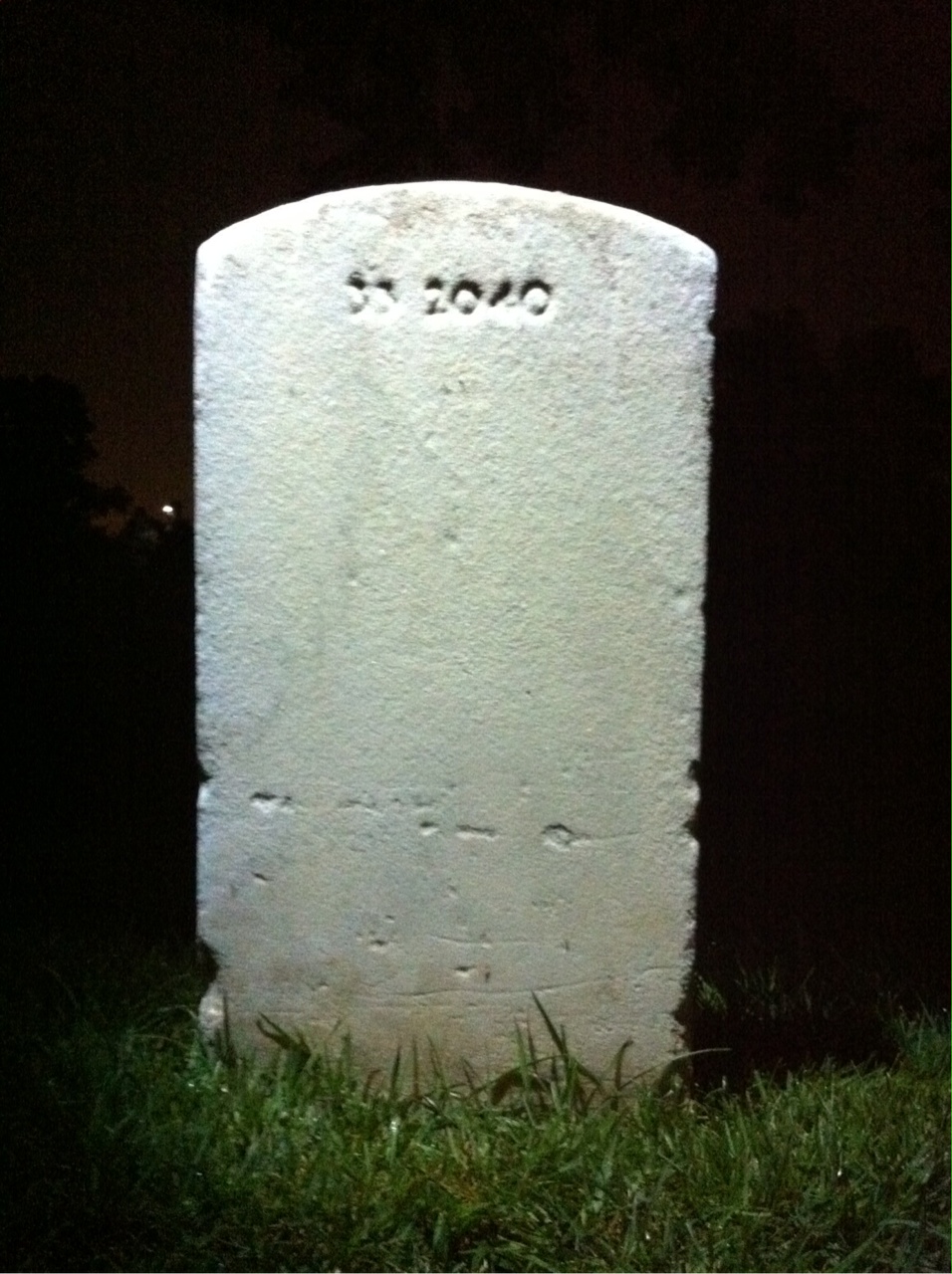 Back of headstone — Frank Bradbury