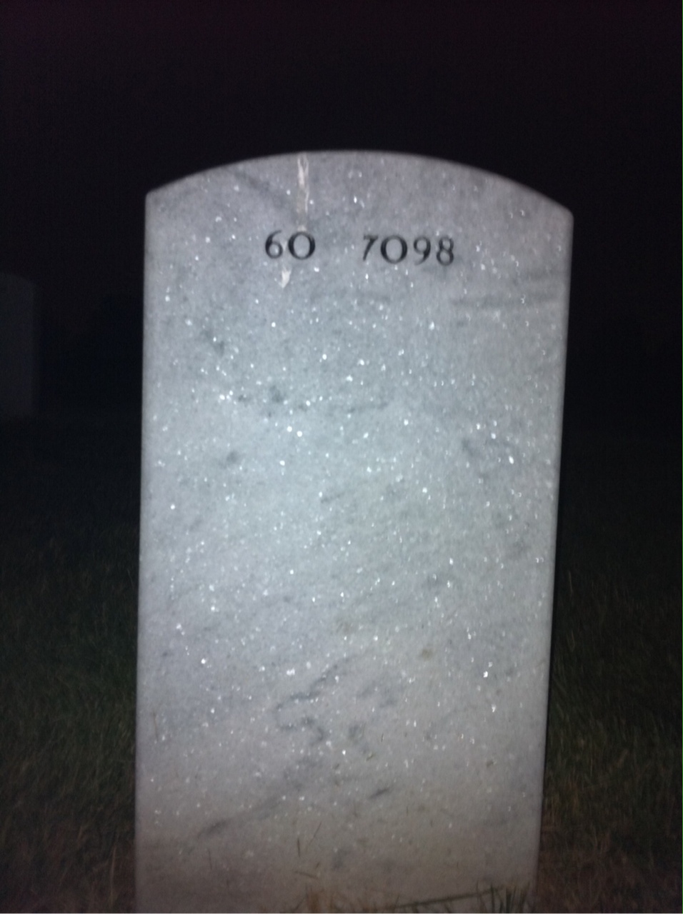Back of headstone — Harold Graves