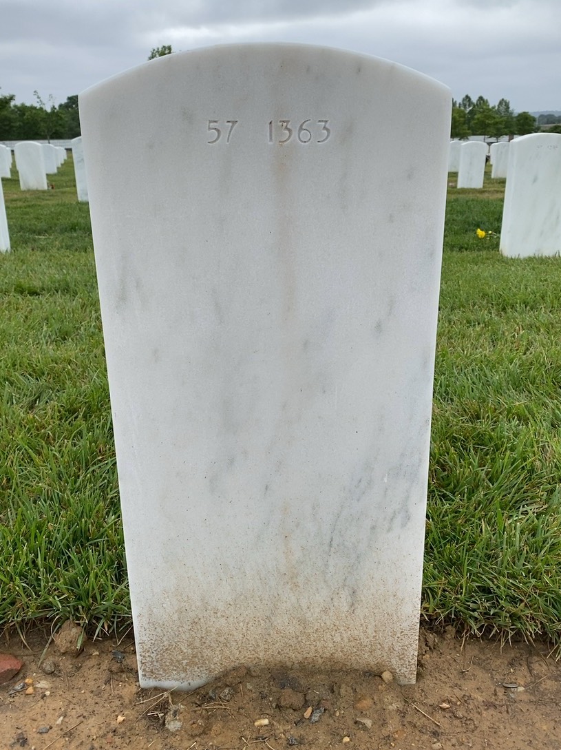 Back of headstone — Logan Francis Gaughan