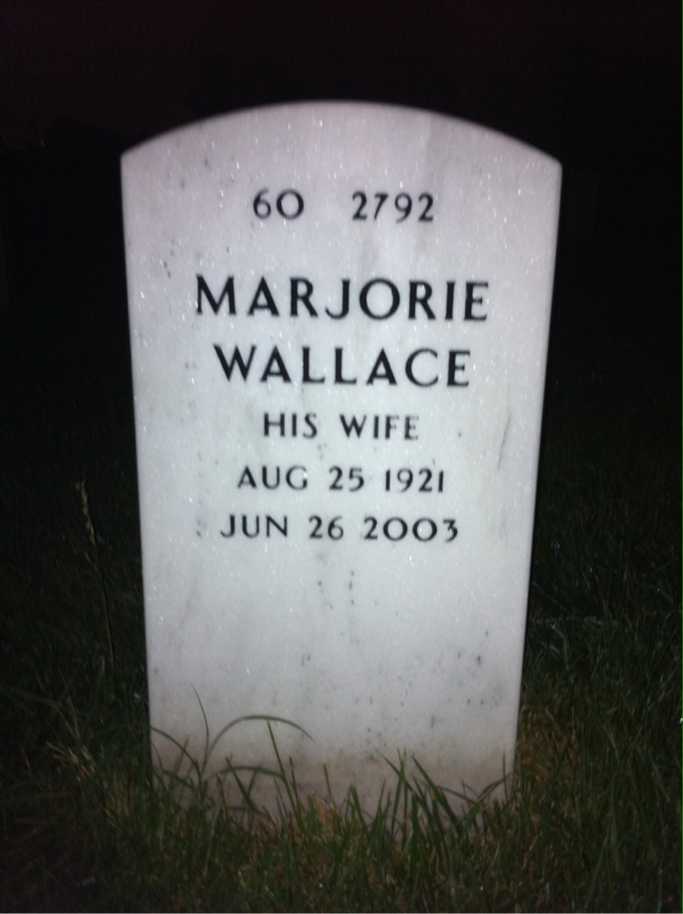 Back of headstone — Howard Noble
