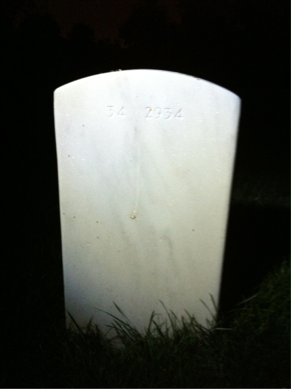 Back of headstone — James R Thomas