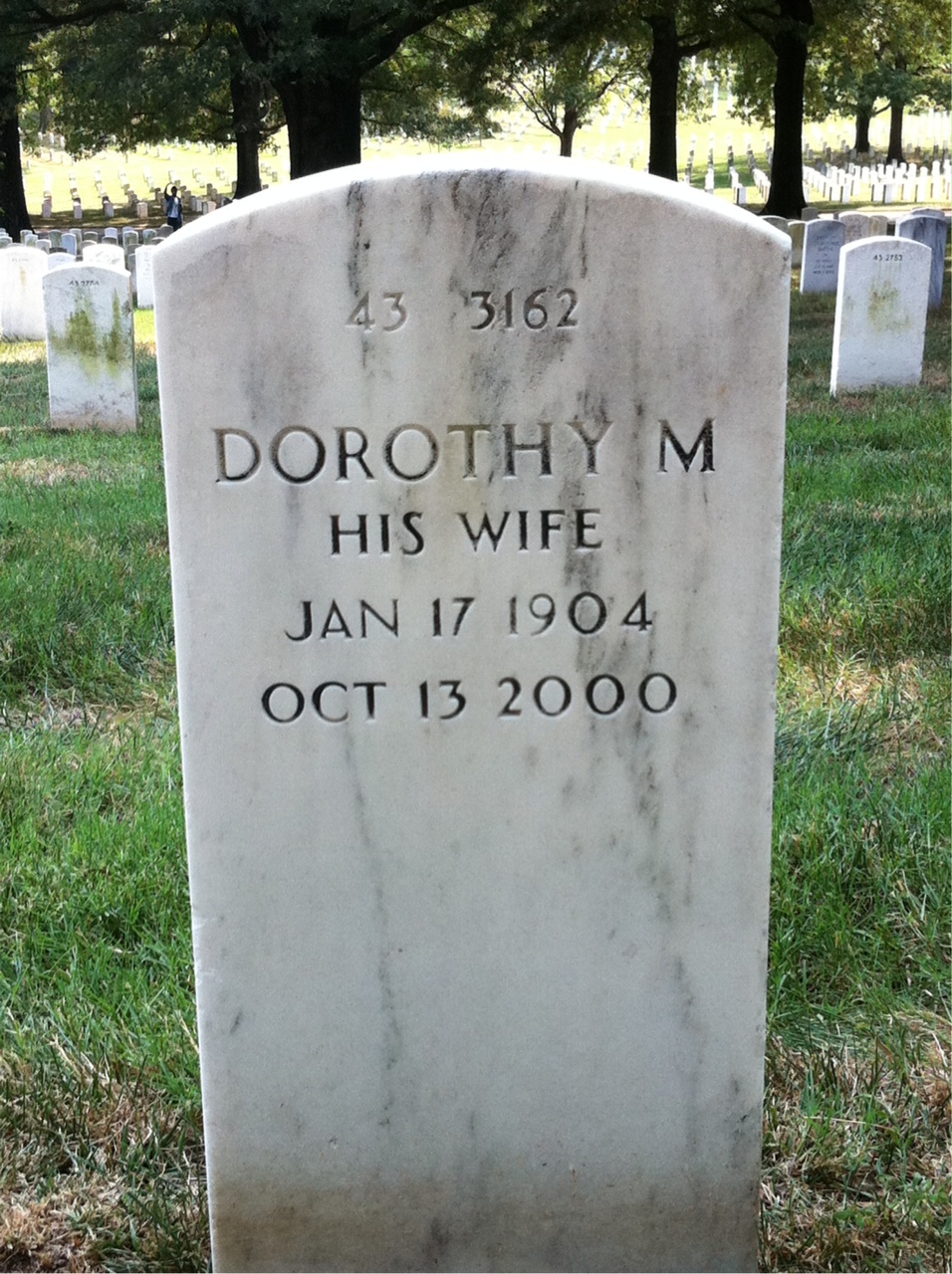 Back of headstone — Robert E Greene