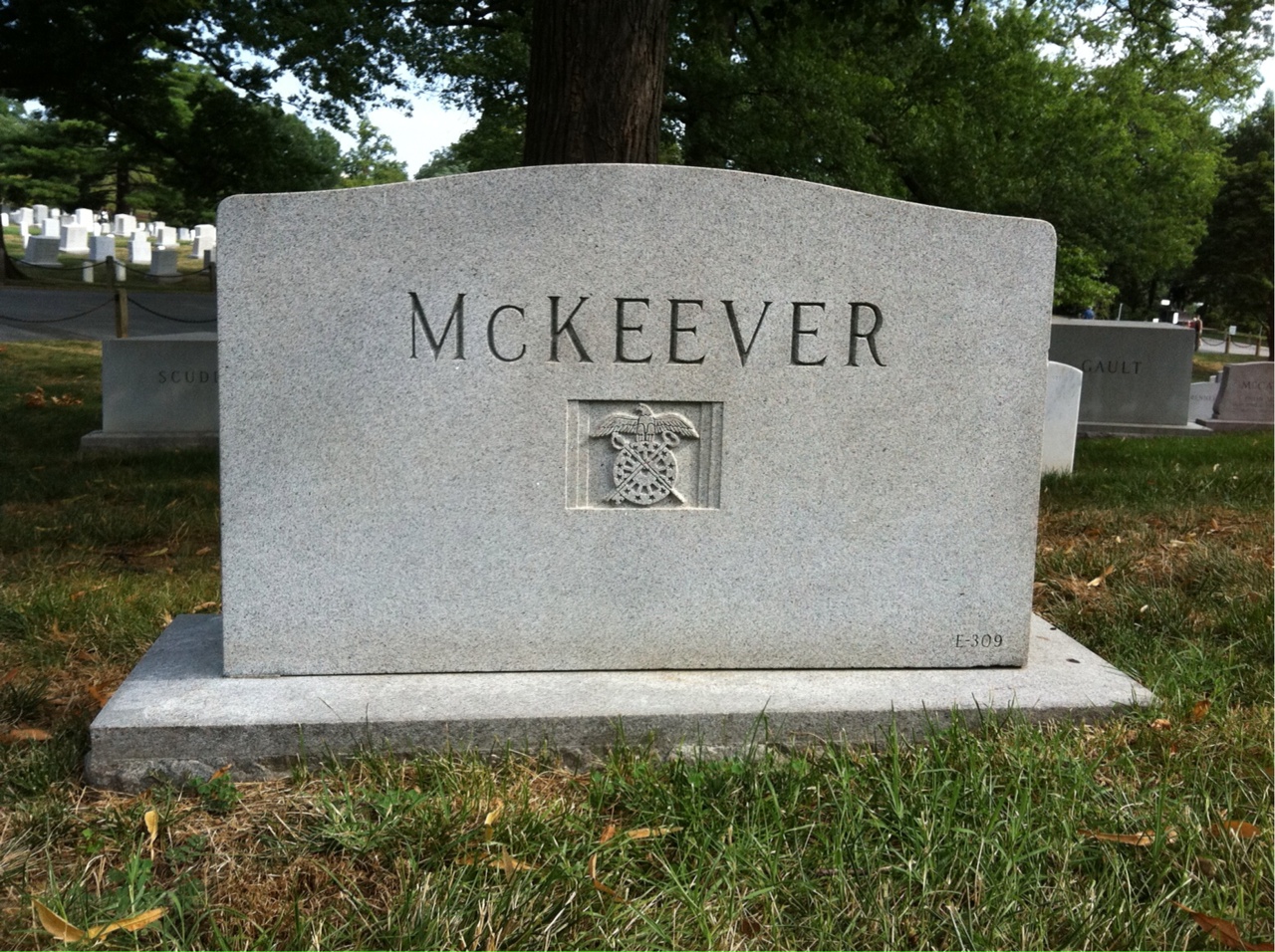 Back of headstone — Bernard Mckeever