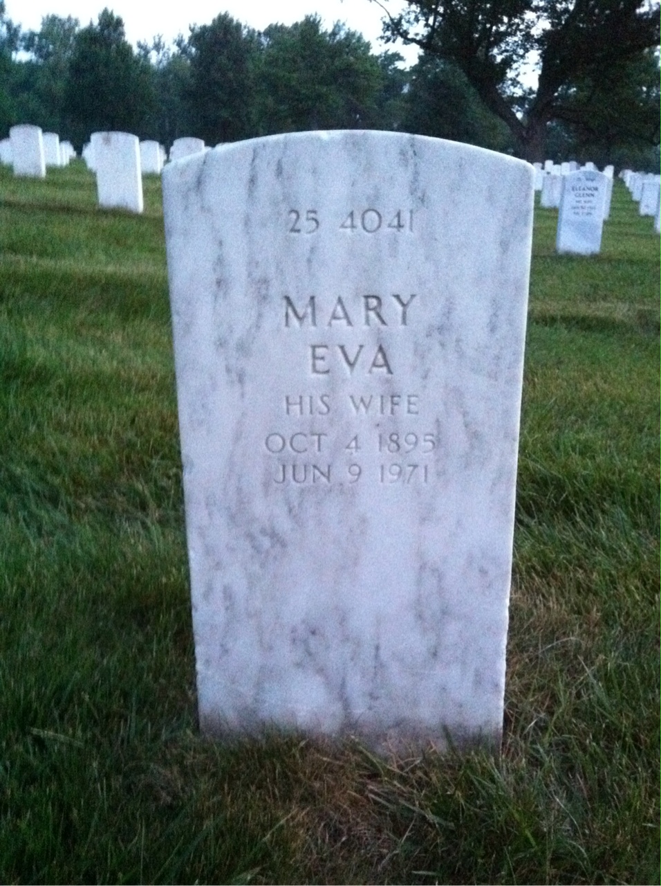 Back of headstone — William Bradshaw