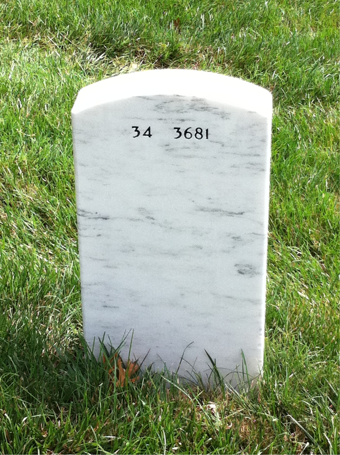 Back of headstone — Patrick Myrick