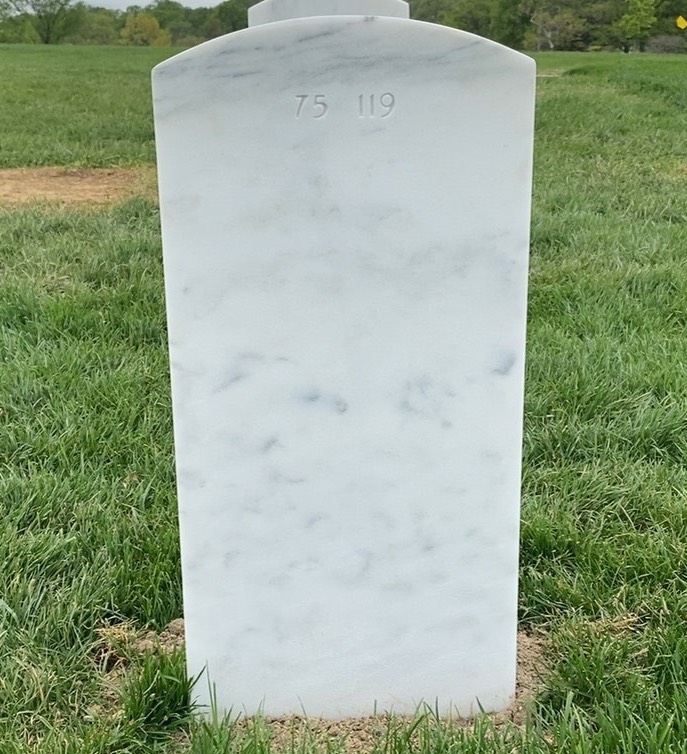 Back of headstone — Robert Allman