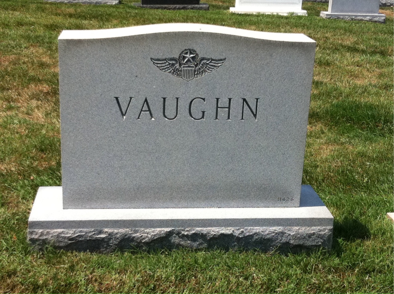 Back of headstone — Jasper Vaughn