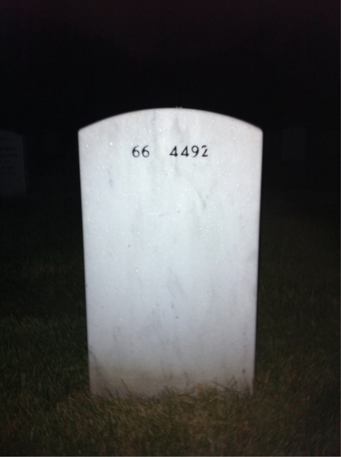 Back of headstone — Horton Tucker