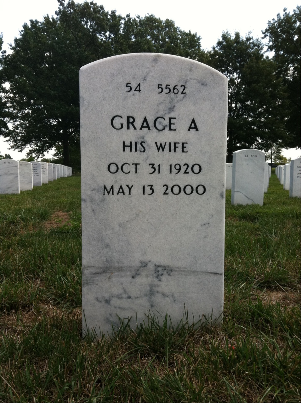 Back of headstone — Frederick Sommers