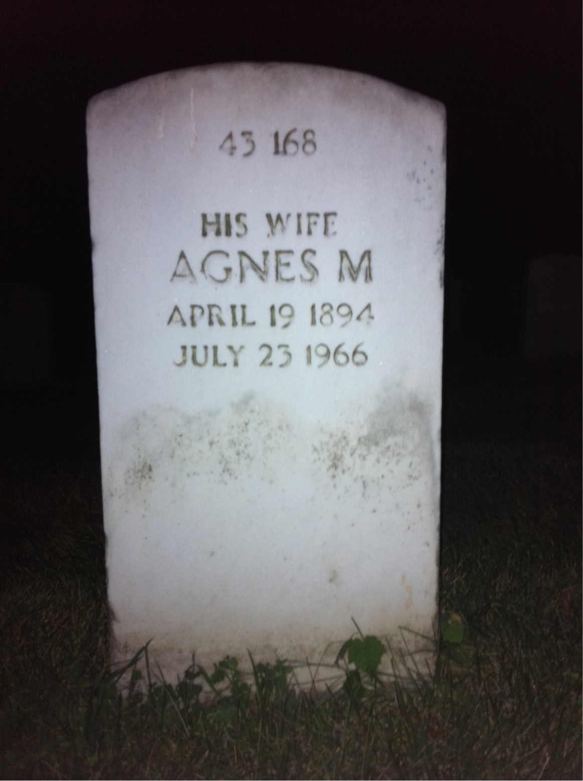 Back of headstone — Andrew Moran